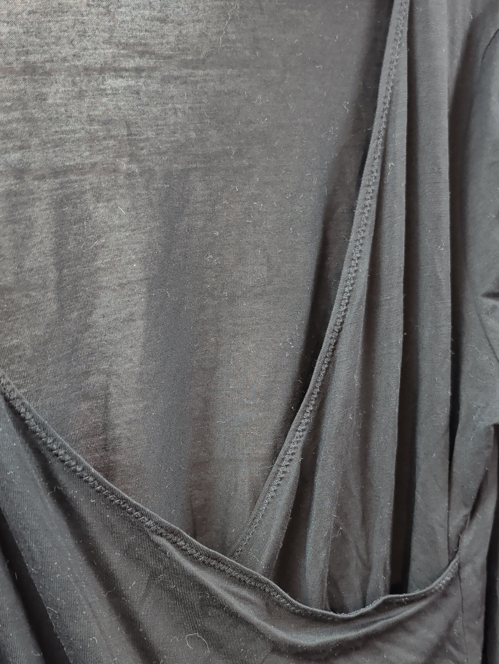 Zara Black Draped Wrap Long Sleeve Top Bell Sleeves Medium - Picture 3 of 6